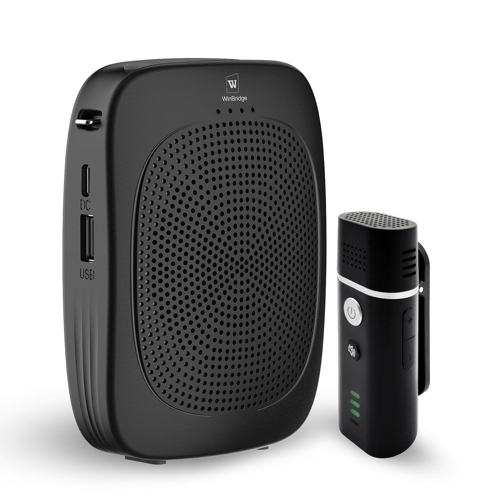 Bluetooth Voice Amplifier with Wireless Lavalier Lapel Microphone for Teachers, Portable Speaker Clip-On Microphone, Mini Megaphone PA System for Classroom/Yoga/Public Events C006