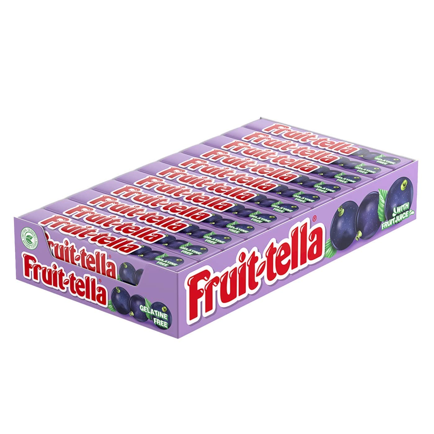 FRUIT TELLA Black Currant Flavour Chewy Candy, 20 x 32.4 gm