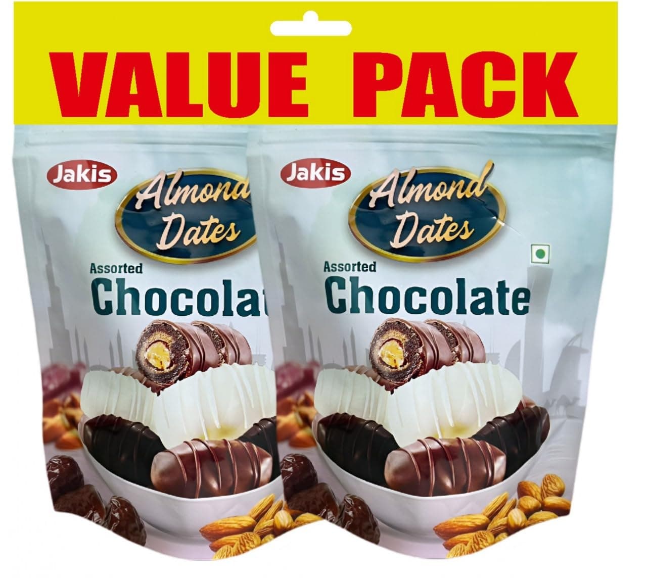 Jakis Date Chocolate 400g Assorted | Value Pack of 2 | Premium Chocolate Covered Dates | Perfect for Sharing, Gifting & Snacking