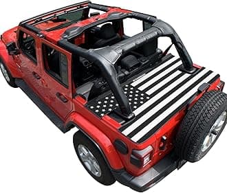 Shadeidea JL Trunk Cover Compatible with Jeep Wrangler Cargo Tonneau Ton Cover JLU (2018-Current) 4 Door - Black Flag - 3 Year Warranty