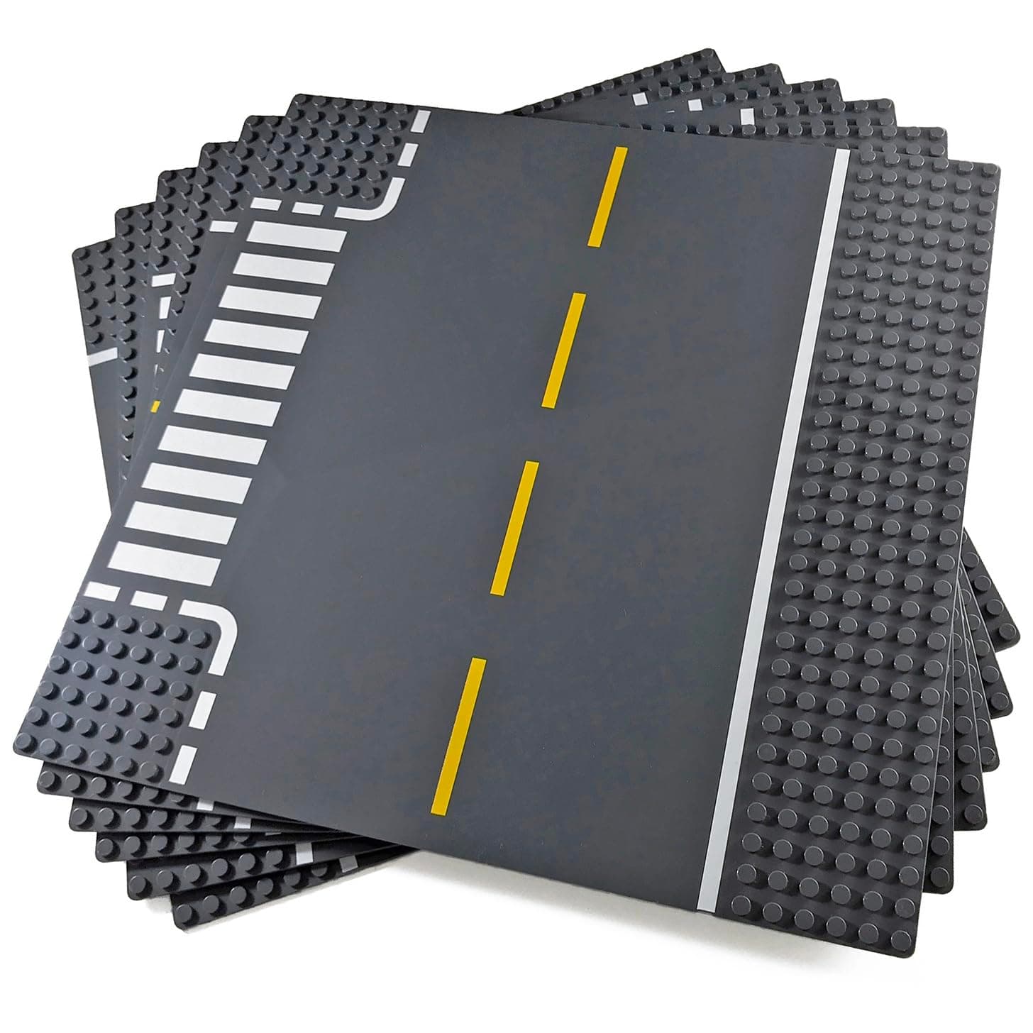 Classic Building Block Base Plate Compatible with All Major Brands (Roads 6 Pack)