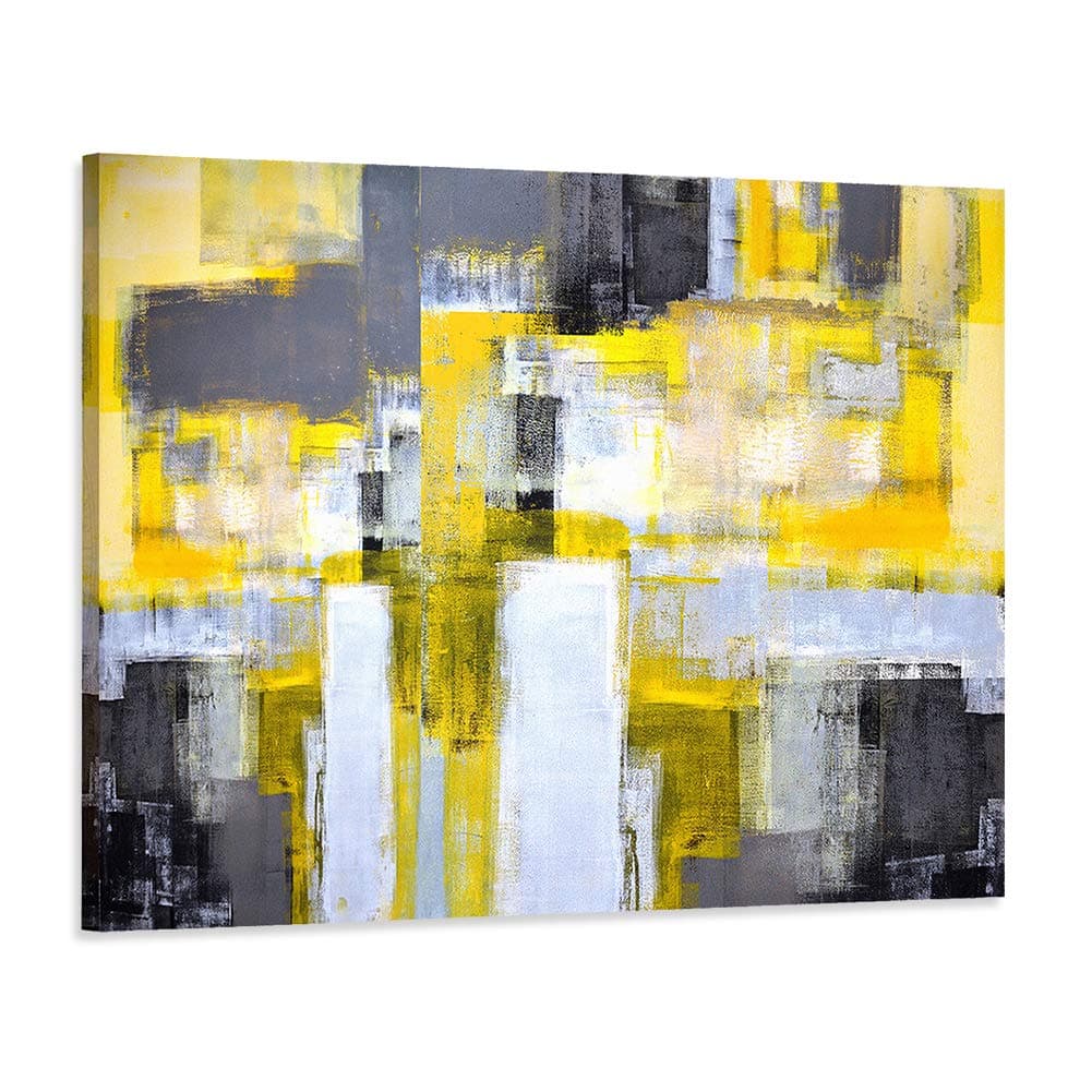 Decor MI Modern Abstract Canvas Wall Art Yellow Wall Decor Large Abstract Art Prints Paintings Artwork Stretched Framed Canvas Home Decor for Living Room Bedroom Bathroom Office Ready to Hang 24x36