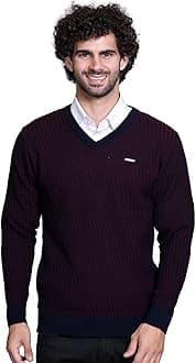 GODFREYThin and Warm V Neck Pullover Woolen Sweater for Men