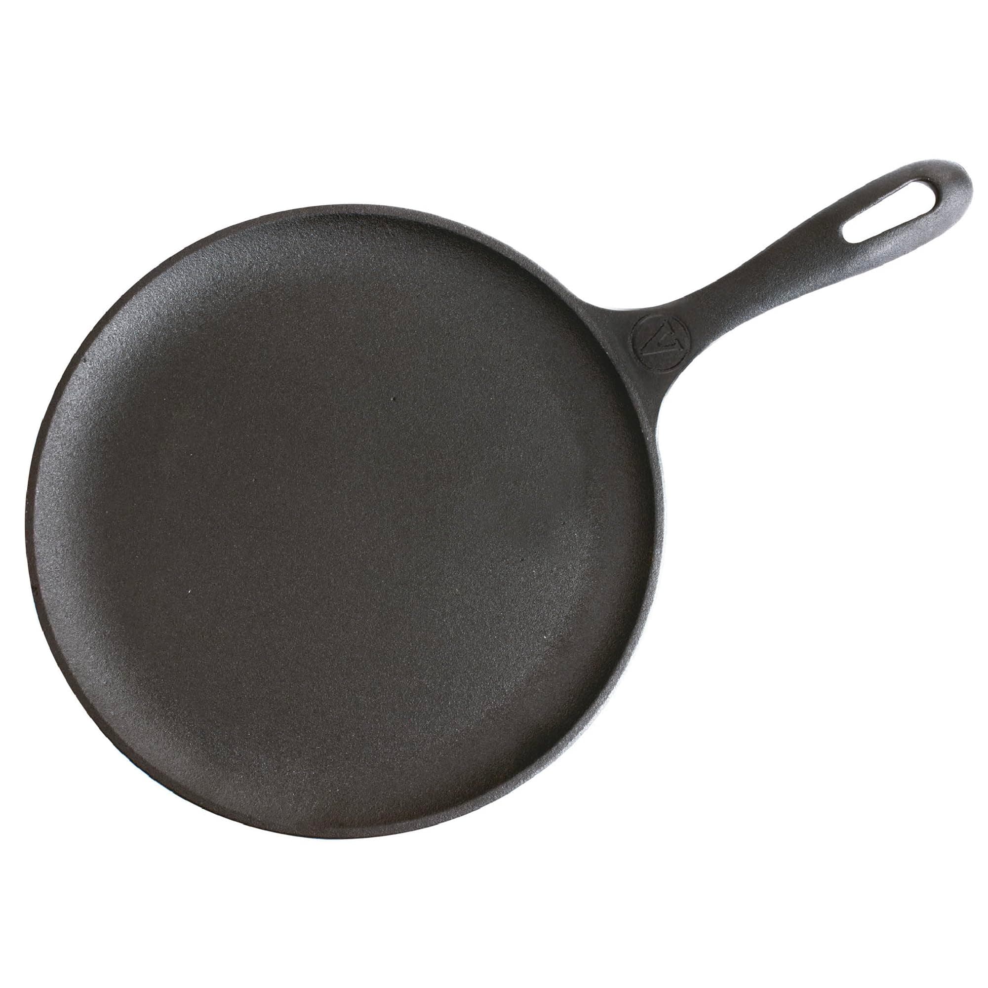 Victoria Cast Iron Comal Griddle, 10.5-inch Round Comal Pan, Pre-Seasoned for Even Heat Distribution on All Stovetops