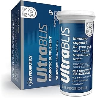 BLIS Ultra Probiotic Immune Support Supplement -Powerful Combination of Gut Health & Oral Probiotics for Daily Immunity Support, Scientifically Tested Bacterial Strains includes K12™ (40 Lozenges)