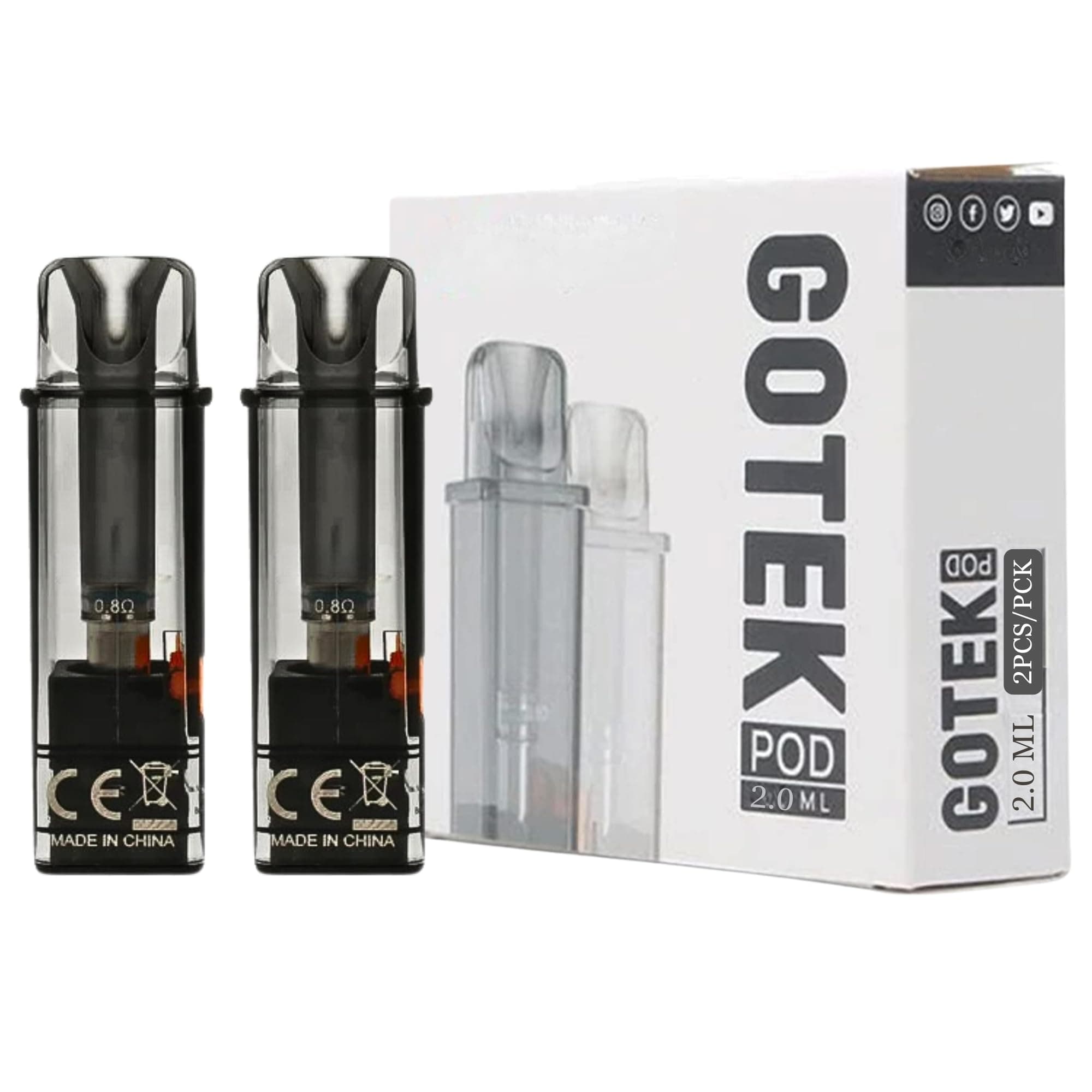 Aspire Gotek X Replacment Pod 0.8ohm, Smooth MTL & RDTL Vaping, Inhale Activated, 10-13W, TPD Compliant Ecig 2ml No Nicotine (Replacment Pod 0.8ohm)