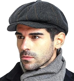 Fashion Men’s Classic Newsboy Gatsby Hat Blend Wool Vintage Flat Ivy Cabbie Cap Boyfriend Gifts(Medium/Large/X-Large)