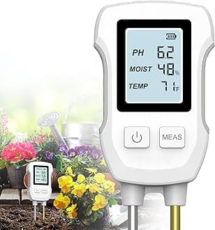 3-in-1 Digital Soil Moisture Meter with Backlight LCD Display - Measures Temperature Moisture and PH, Ideal for House Plants, Gardens Lawns, Indoor & Outdoor Use