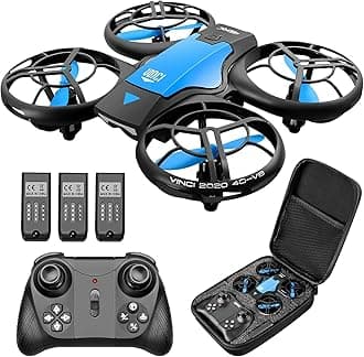 Mini Drone for Kids Hand Operated RC Quadcopter with 3 Batteries Longer Flight Time, Altitude Hold, Headless Mode, Throwing GO, 3D Flip and 3 Speed Modes Aeroplane for Beginners, Blue