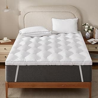 Decroom 3 Inch Memory Foam Mattress Topper Queen Size for Back Pain Relief, Thicked Down Alternative-Lined Mattress Pad，Filled with Breathable & Soft Memory Foam Pillow Top, 80x60x3 Inch