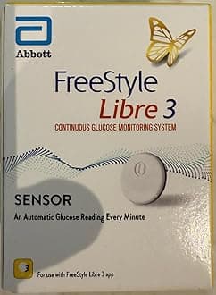 Freestyle Libre 3 Diabetes Monitoring sensor with Alcohol wipe and Adhesive Patch