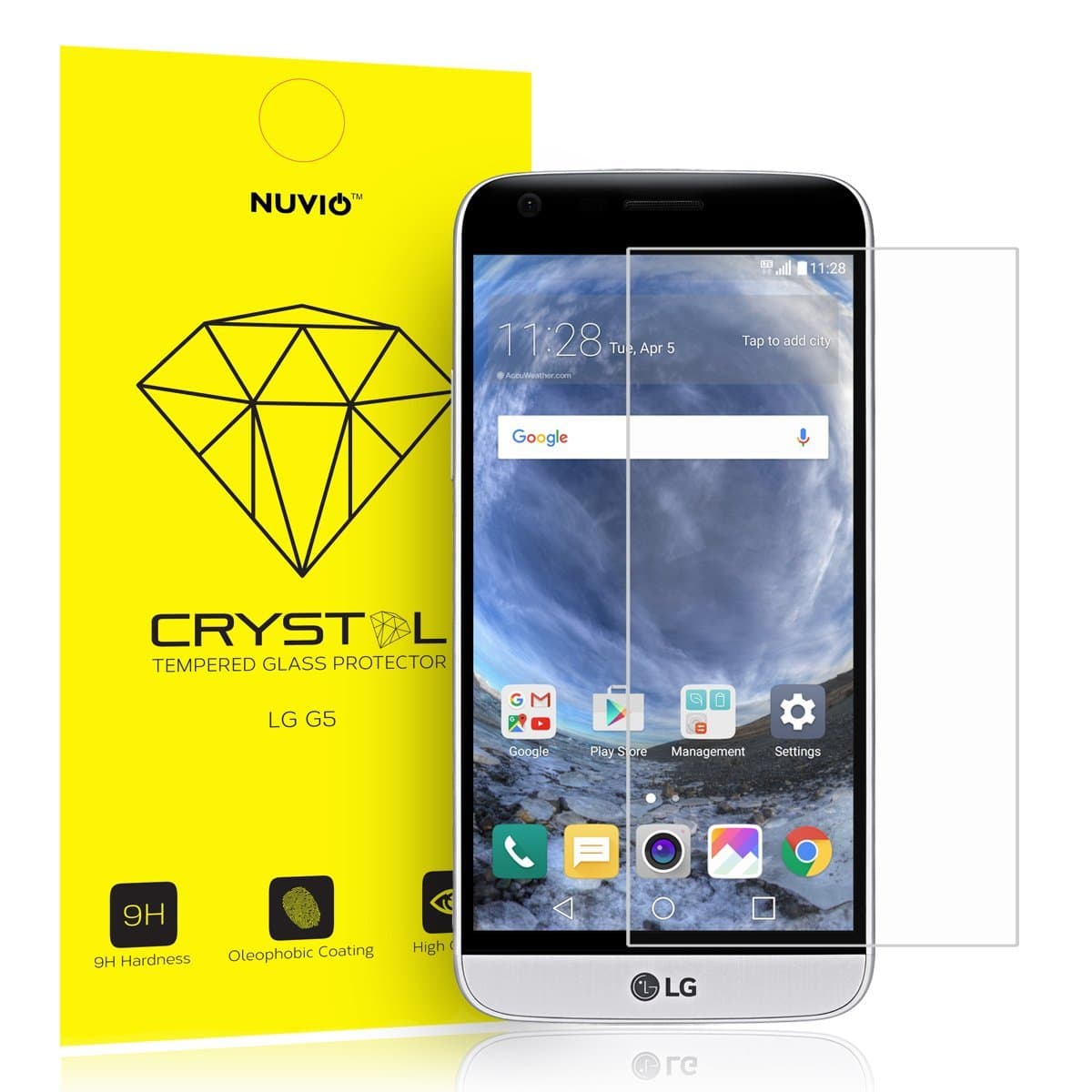 LG G5 Screen Protector (1 Pack), Nuvio Crystal Premium Tempered Glass Screen Protector for LG G5 Anti Shatter [Lifetime Warranty] FREE DELIVERY (1 Pack)