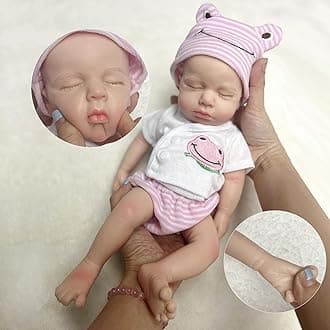 OtardDolls 33cm Full Body Solid Full Silicone Loulou Girl Reborn Dolls Lifelike Handmade Painted Reborn Dolls for Kids