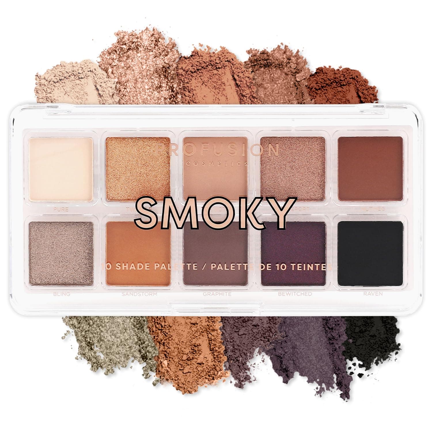 Profusion Cosmetics Smoky 10 Shade Eyeshadow Palette