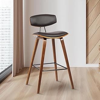 Creative Bar Stool with Wooden Legs & MS Powder-Coated Footrest Sturdy Design with Comfortable footrest, Perfect for Kitchen or bar Seating (Pack of 1)