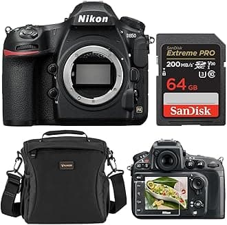 Nikon D850 DSLR Camera, with 64GB Memory Card, Slinger Shoulder Bag, Screen Protector Nikon 1 Year Warranty