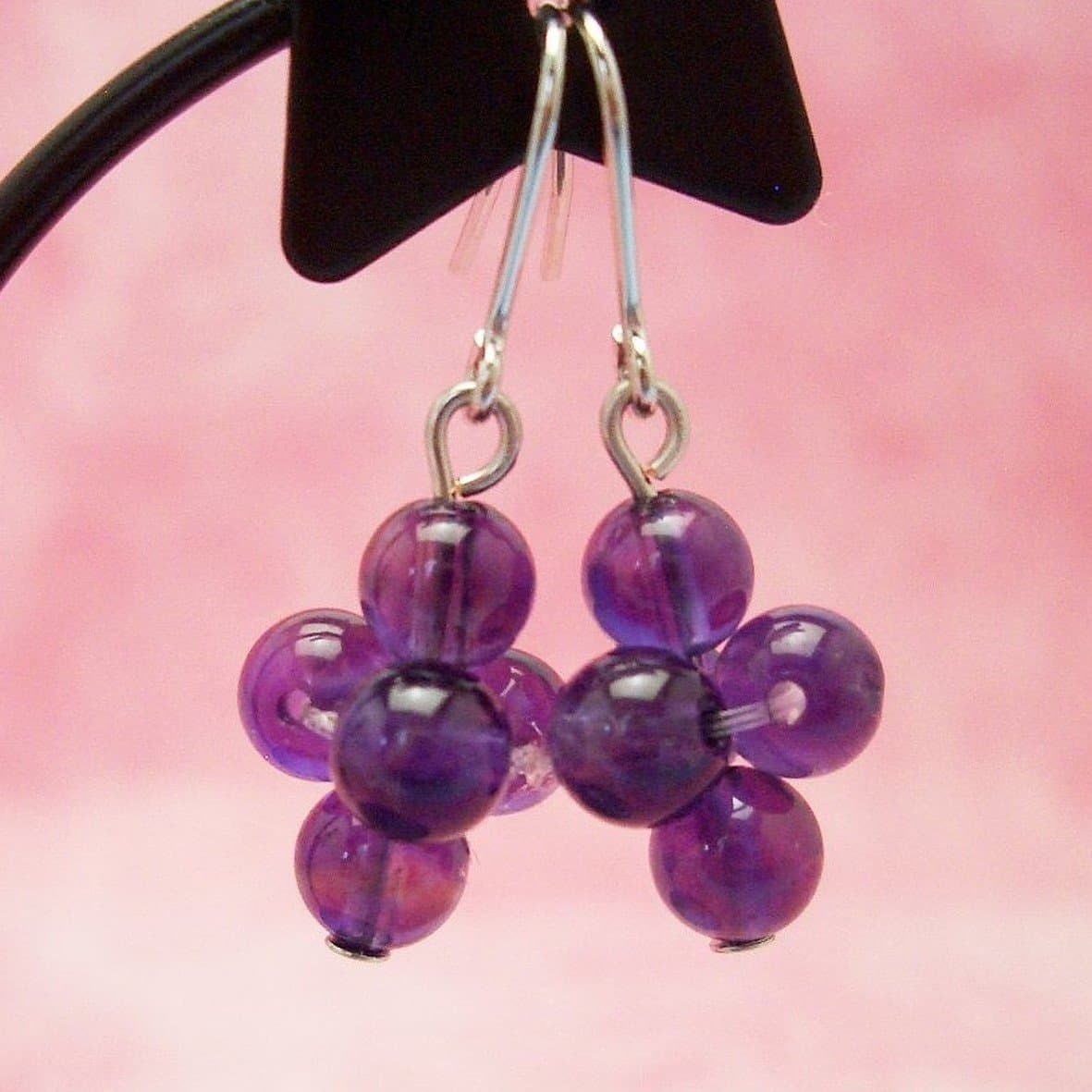Amethyst Grape Type . Pierced Earring Gemstones . Titanium Hook