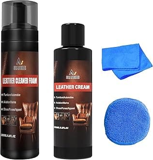 Leather Cleaner and Conditioner Kit for Car Seats and Interiors Boots, Bags that Work on Faux Leather, Faux Leather, Faux Leather