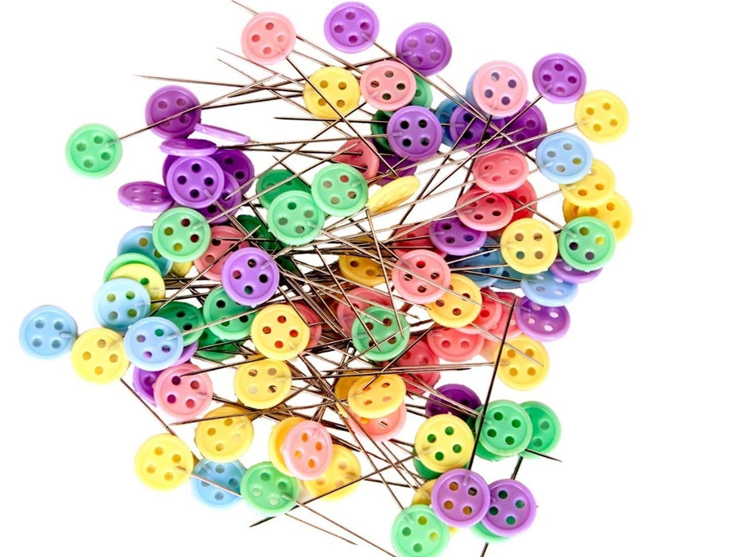 Hdecor Quilting Quilter's 1 3/4'' Straight Button Head Pins Decorative Pins-Boxed (100pcs)