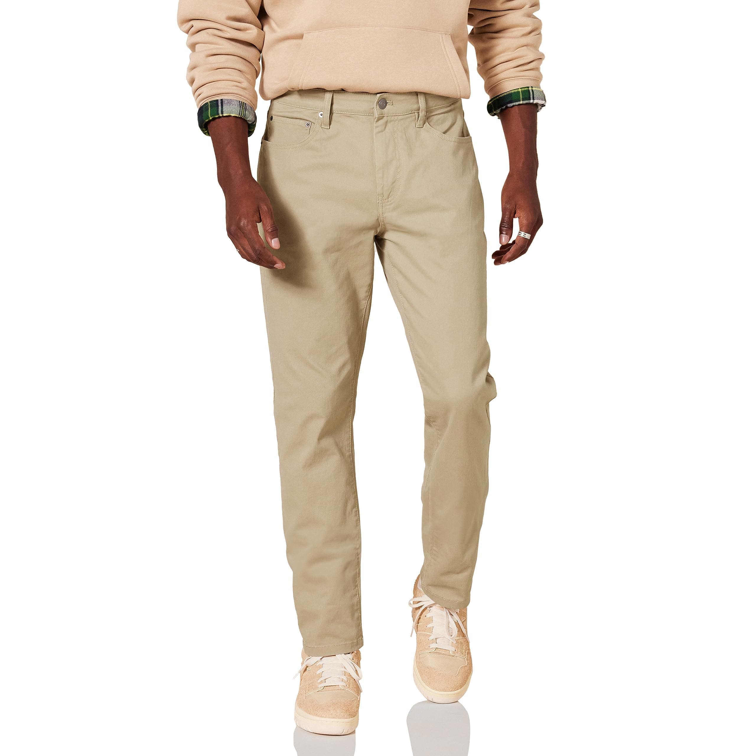 Men's Standard Athletic-Fit 5-Pocket Stretch Twill Pant, Khaki 38W x 30L