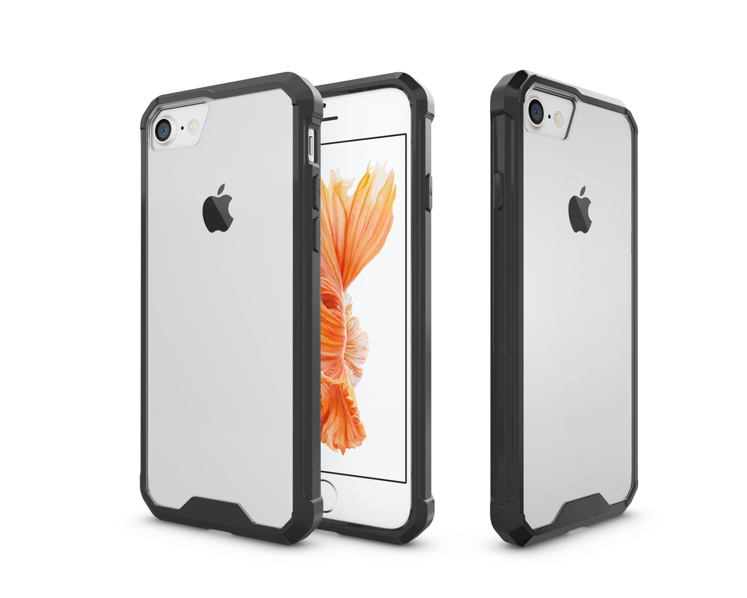 iPhone 7 Case iPhone 8 Case Airbag Sleeve Design Anti-Dirting Anti-Fall Anti-Scratch Shock Proof Transparent Clear Full Protective Case for Apple iPhone 7(2016) and Apple iPhone 8(2017) (Black)