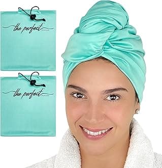 THE PERFECT HAIRCARE Microfiber Hair Large Towels Wrap for Women - Smooth as Silk - Anti-Frizz for Curly, Wavy, Straight Hair Girls - Plopping Essential - Easier to Use Than a T-Shirt - 2 Pack