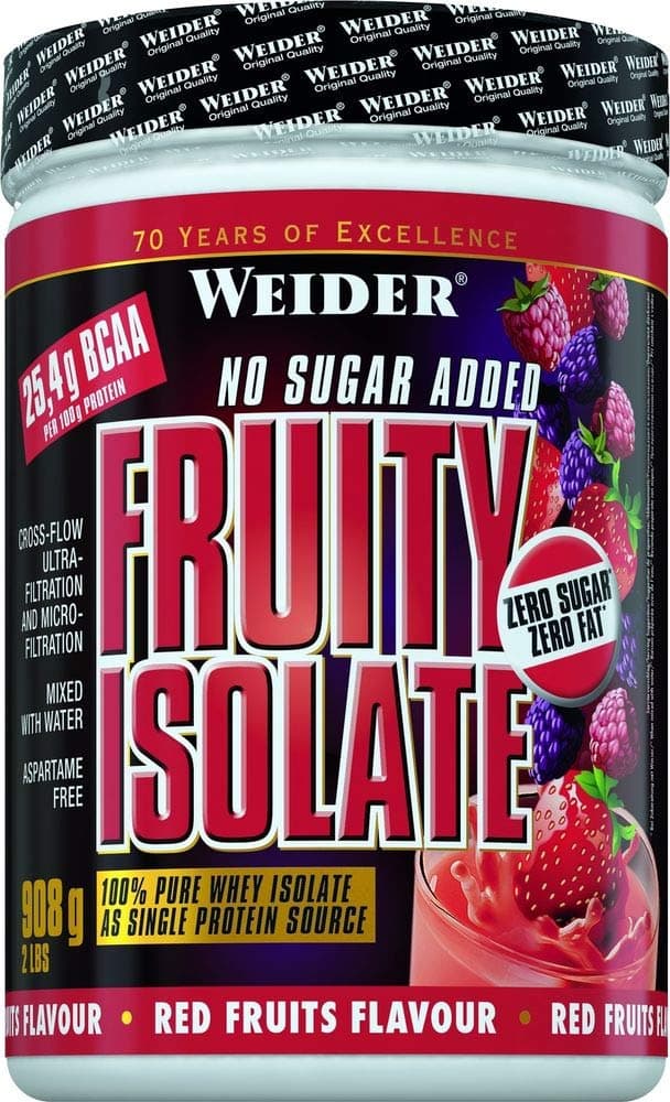 Weider Fruity Isolate, 100% Pure Whey Protein Isolate, Zero Sugar, Zero Fat, BCAA's, 908g