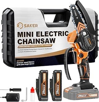 Saker Mini Chainsaw,2025 New Upgrade Portable Electric Chainsaws Cordless,Small Handheld Chain Saw Pruning Shears Chain Saws for Tree Branches,Courtyard and Garden