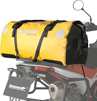 Rhinowalk Motorcycle Dry Bag 65L Waterproof Duffle Dry Bag Motorcycle Travel Luggage with Large Storage Space for Camping, Boating, Bycycle, Motorbike-Yellow