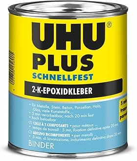 Plus Quick-Strength Binder Tin, Crystal Clear and Fast Two-Component Epoxy Resin Adhesive,