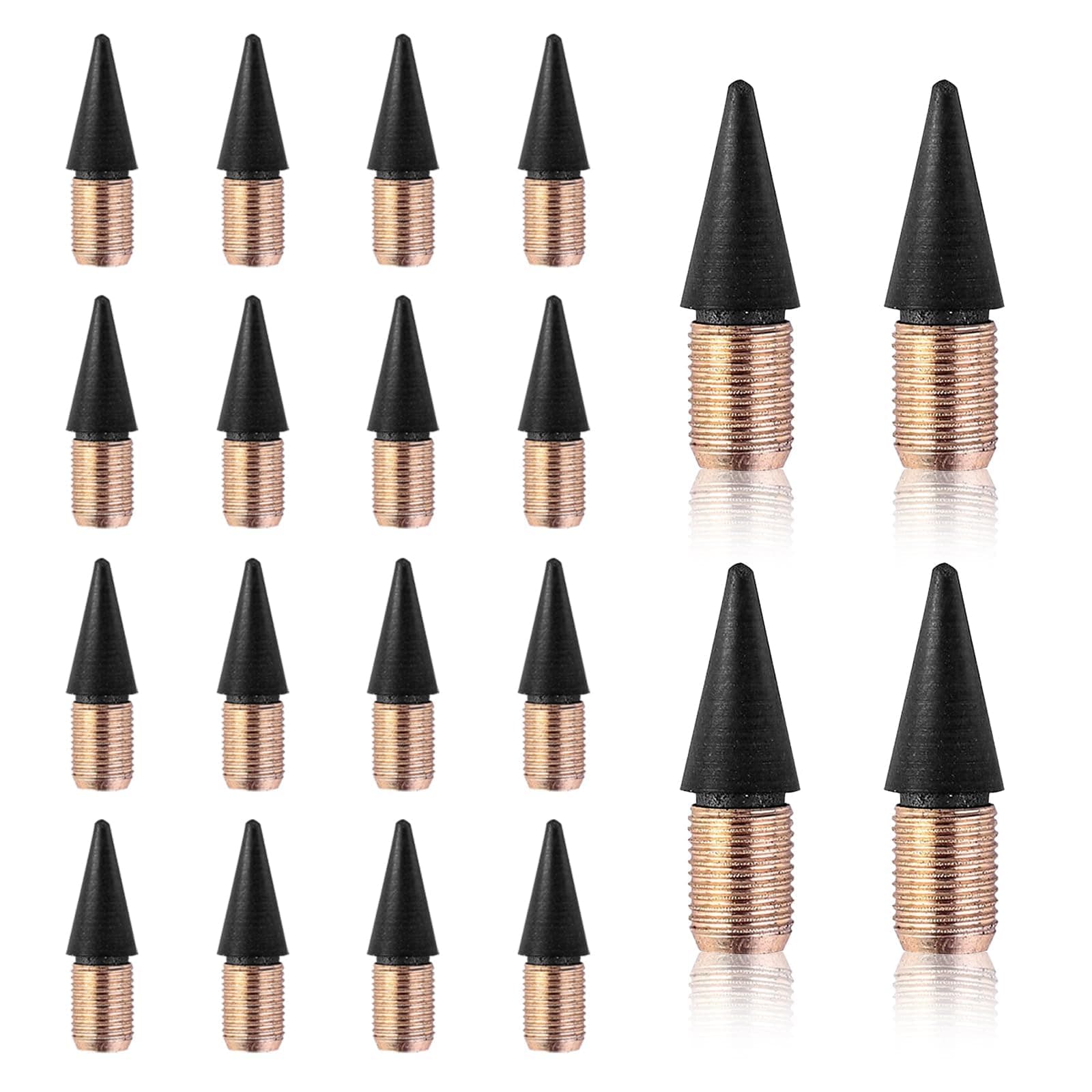20 PCS Infinity Pencil Replaceable Nibs,Inkless Eternal Pencils Head For Writing Stationery (20pcs Black)