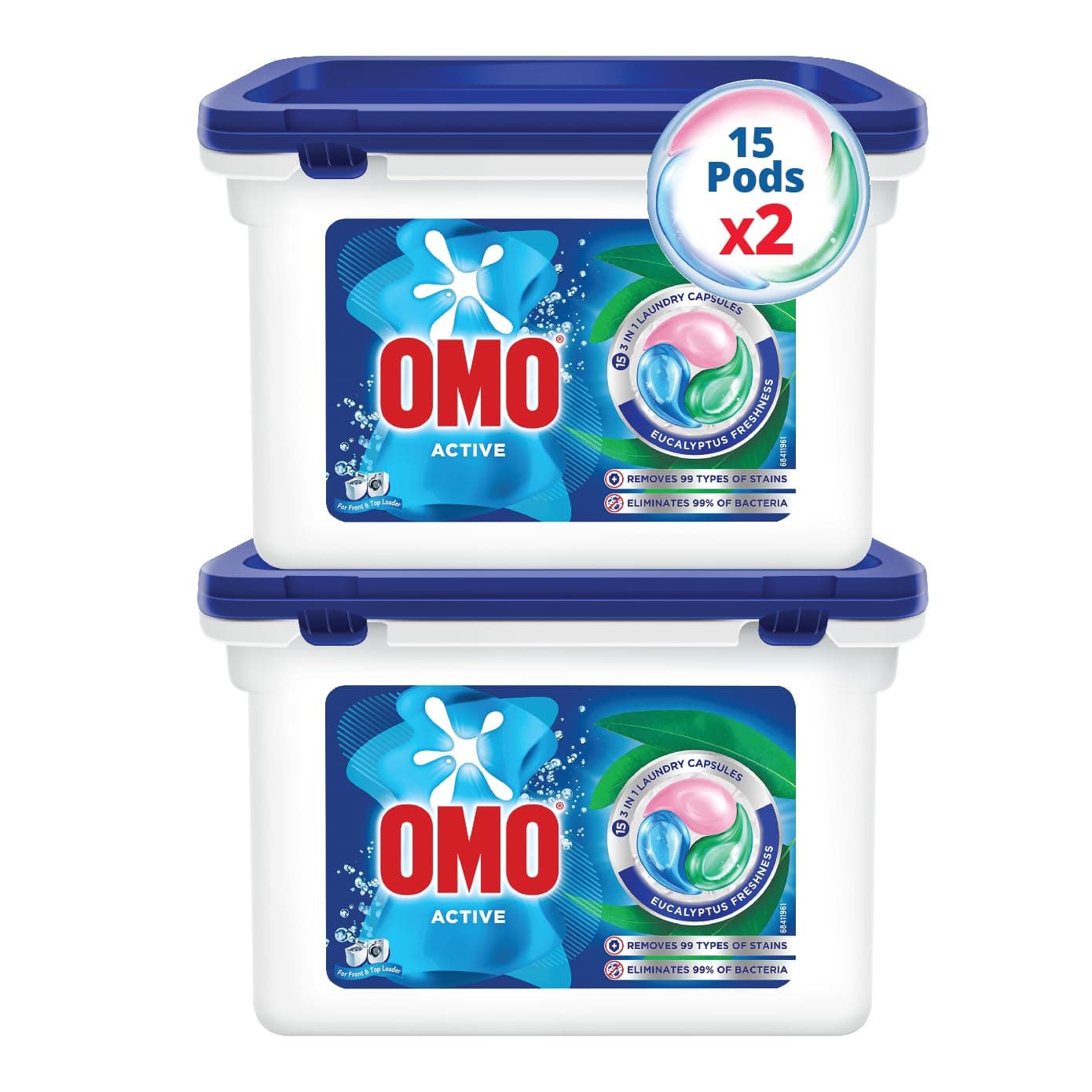 3in1 Laundry Capsules, Eucalyptus Freshness, 30 Capsules, Removes 99 Types of Stains