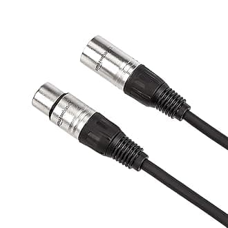 Amazon Basics Standard XLR Male to Female Balanced Microphone Cable, Durable & Flexible, Noise-Cancelling - 25 Feet, 2-Pack, Black