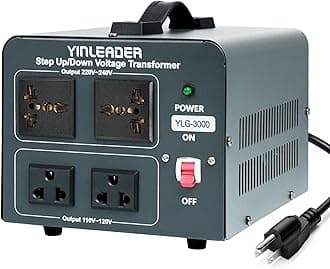 Voltage Converter Transformer 3000w Step Up/Down Power Converter 110-120V to 220-240V/220-240V to 110-120V, with 2 US & 2 Universal Outlets, Circuit Breaker Protection (Grey)