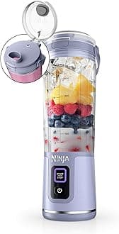 Blast Portable Blender, Cordless, 18oz. Vessel, Personal Blender For-Shakes and Smoothies, BPA Free, Leakproof-Lid and Sip Spout, USB-C Rechargeable, Dishwasher Safe Parts, Lavender, BC151ML