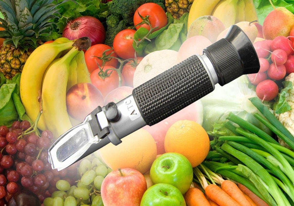 REFRACTOMETER SUGAR 0-32% BRIX JUICES FRUIT ATC WITH CALIBRIER LIQUID 3007