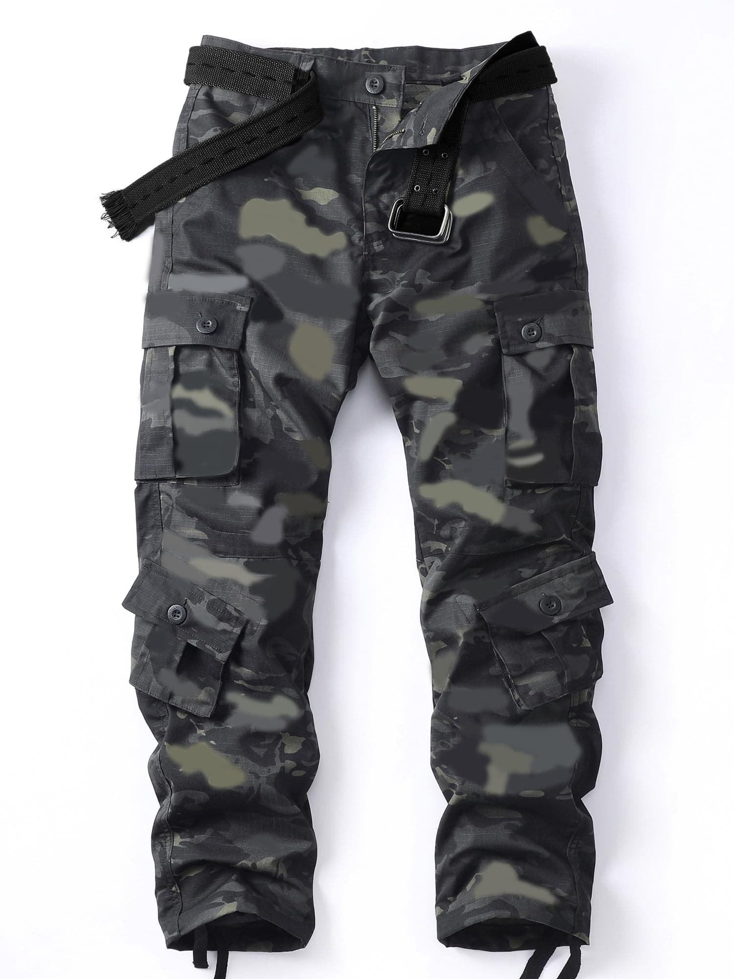 AKARMY Men's Camo Cargo Work Pants Cotton Military Army Casual Tactical Wild Combat Pants with 8 Pockets