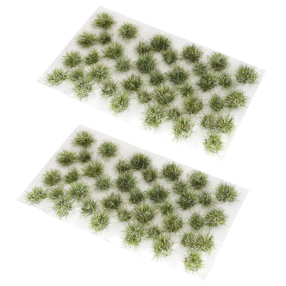 Warmtree78 Pcs Melting Snow Static Grass Tufts Model Grass Tufts Artificial Grass Miniature Railway Wargame Scenery Railroad Modelling Diorama Miniature Hobby Tabletop (Green)