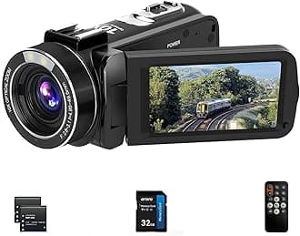 ORDRO 4K Video Camera Camcorder 10X Optical Zoom 30MP 24FPS Vlogging Camera 3.0" IPS Touch Screen Digital Camera with 32G Memory Card