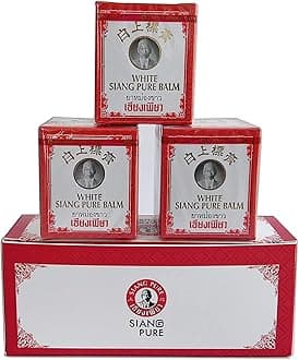 Siang Pure White Herbal Massage Balm 12 Grams (Pack of 3)