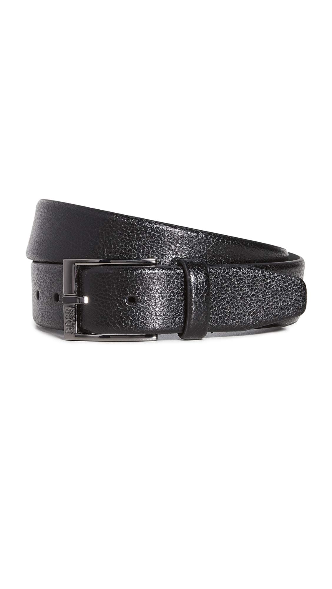 BOSSMen's Timeless Grain Embossed Leather Belt