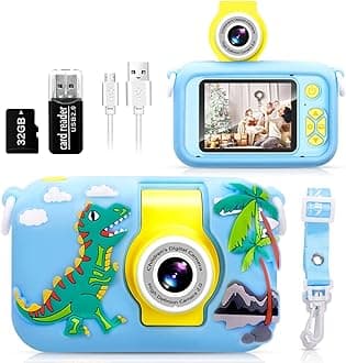 Kids Camera, Toddler Kid Digital Camera with 180°Flip Lens & 2.4in IPS Screen, Birthday Festival Gifts Present Toy for 4 5 6 7 8 9 10 11 Year Old Girls/Boys, 32 GB Card Included, X101