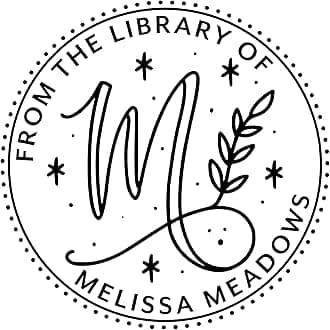 ExcelMark Personalized Book Embossers & Stamps - Personalize a Book Embosser, Wood Stamp, or Self-Inking Mount (Deco Script, Round)