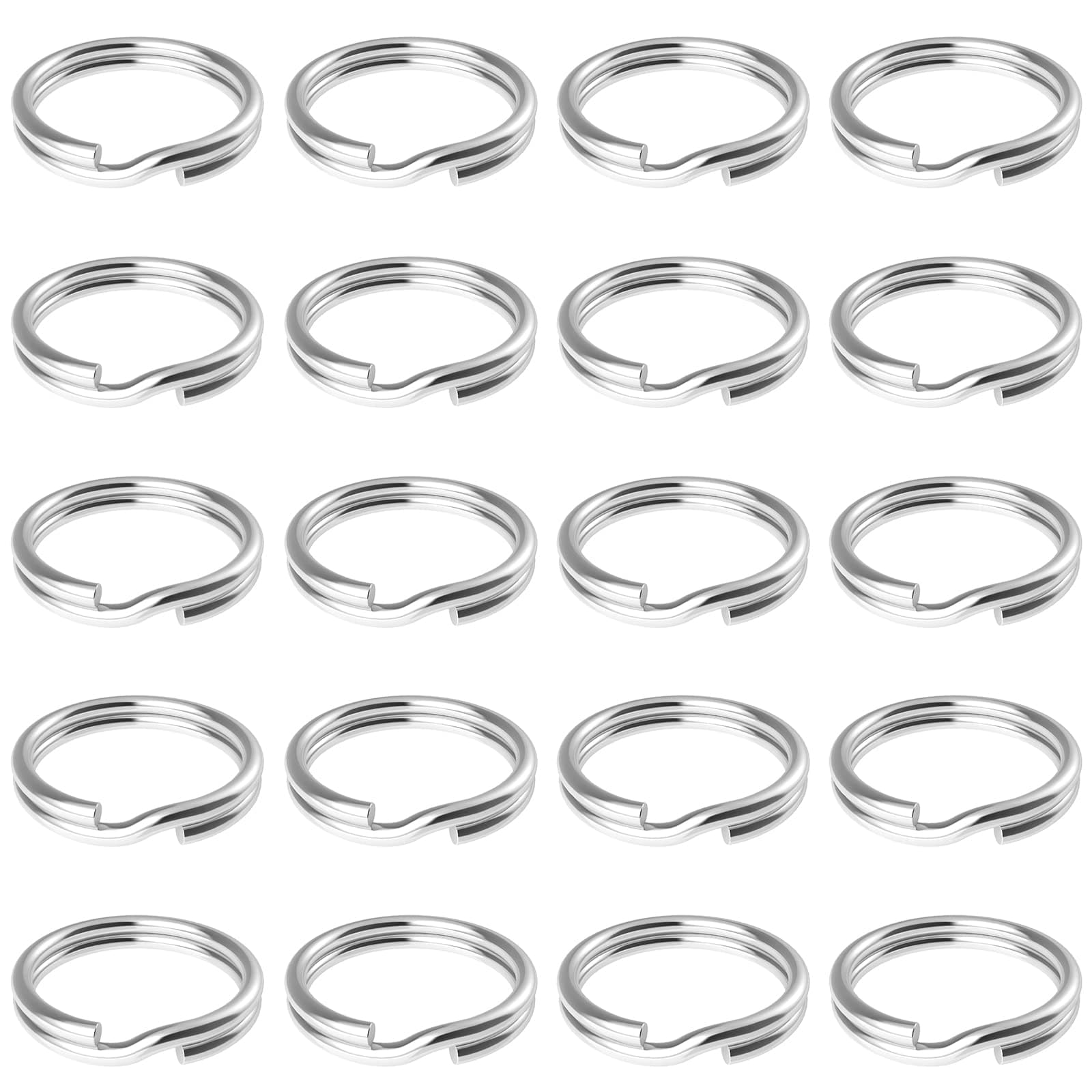 Uniclife 100 Pack 20mm Mini Split Jump Ring with Double Loops Small Metal Rings Connectors for Jewelry Necklaces Bracelets Earrings Crafts Ornaments and DIY Arts