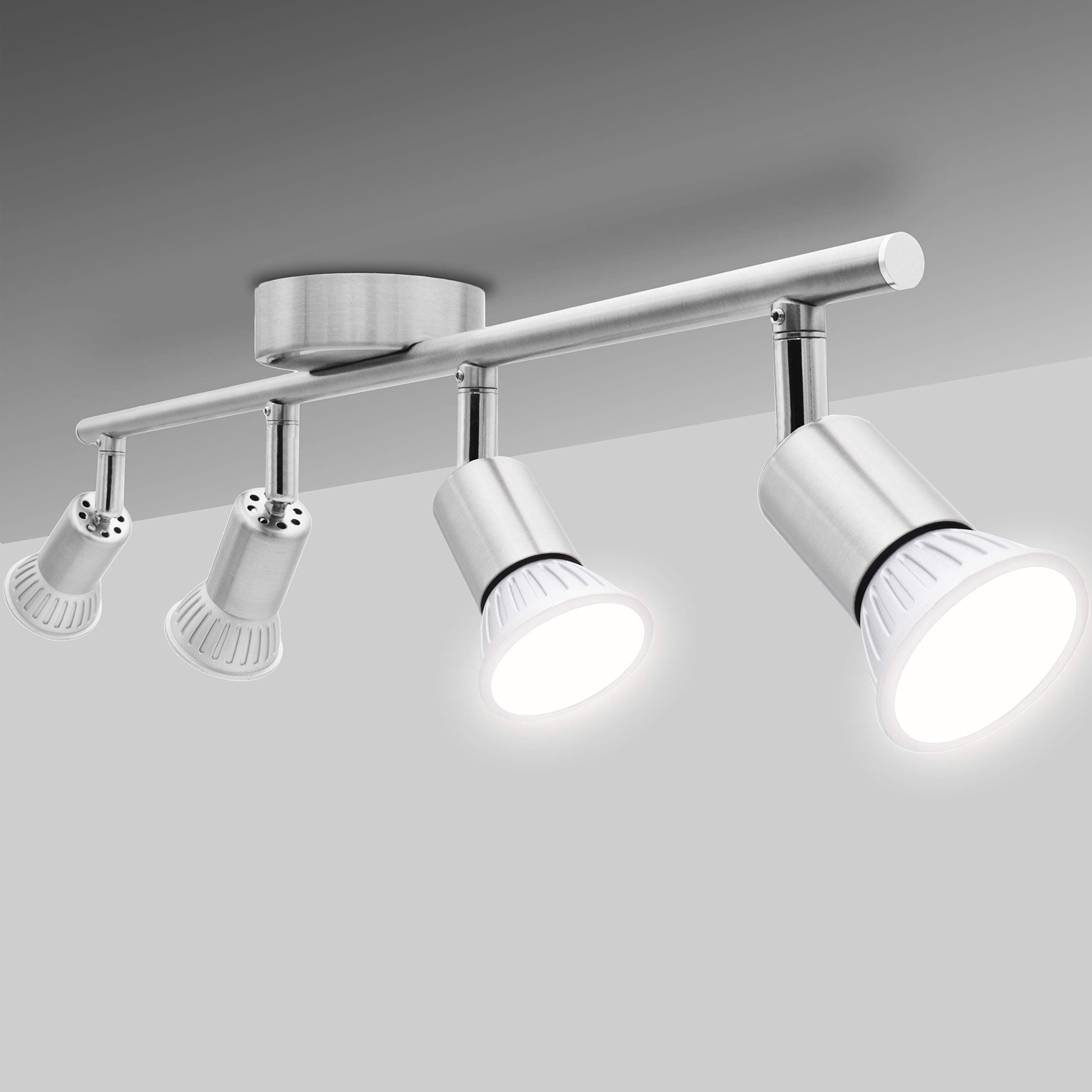 National Electronics® ceiling spotlight - GU10 320lm 3.5W SMD LED, AC 230V 120°, warm white, 4flammig, GU10 14.00 wattsW 230.00 voltsV [Energy Class A++]