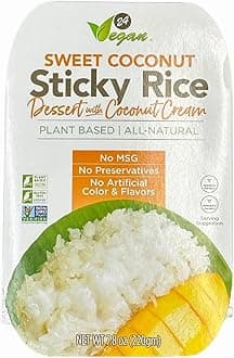 24Vegan - Sweet Coconut Sticky Rice | Ready to Eat Vegan Dessert, Gluten-Free | Organic Coconut Rice Pudding (7.8oz) - Pack of 1