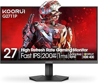 27 Inch Gaming Monitor 200Hz FHD (1920x1080) HDR400, 1ms Fast IPS, 90% DCI-P3, Adaptive-Sync, HDMI 2.0, DP 1.4, VESA Mount, Tilt Adjustable, G2711P