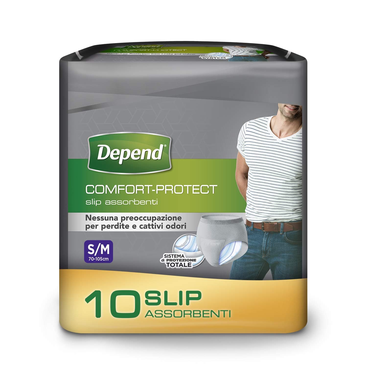 Comfort Protect Incontinence Pants for Men, Small/Medium - 10 Pants