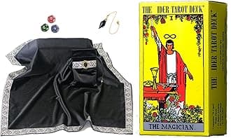Rider Tarot Card Deck Tarot Cloth with Tarot Tablecloth & Pouch (Luxury Set, Black)