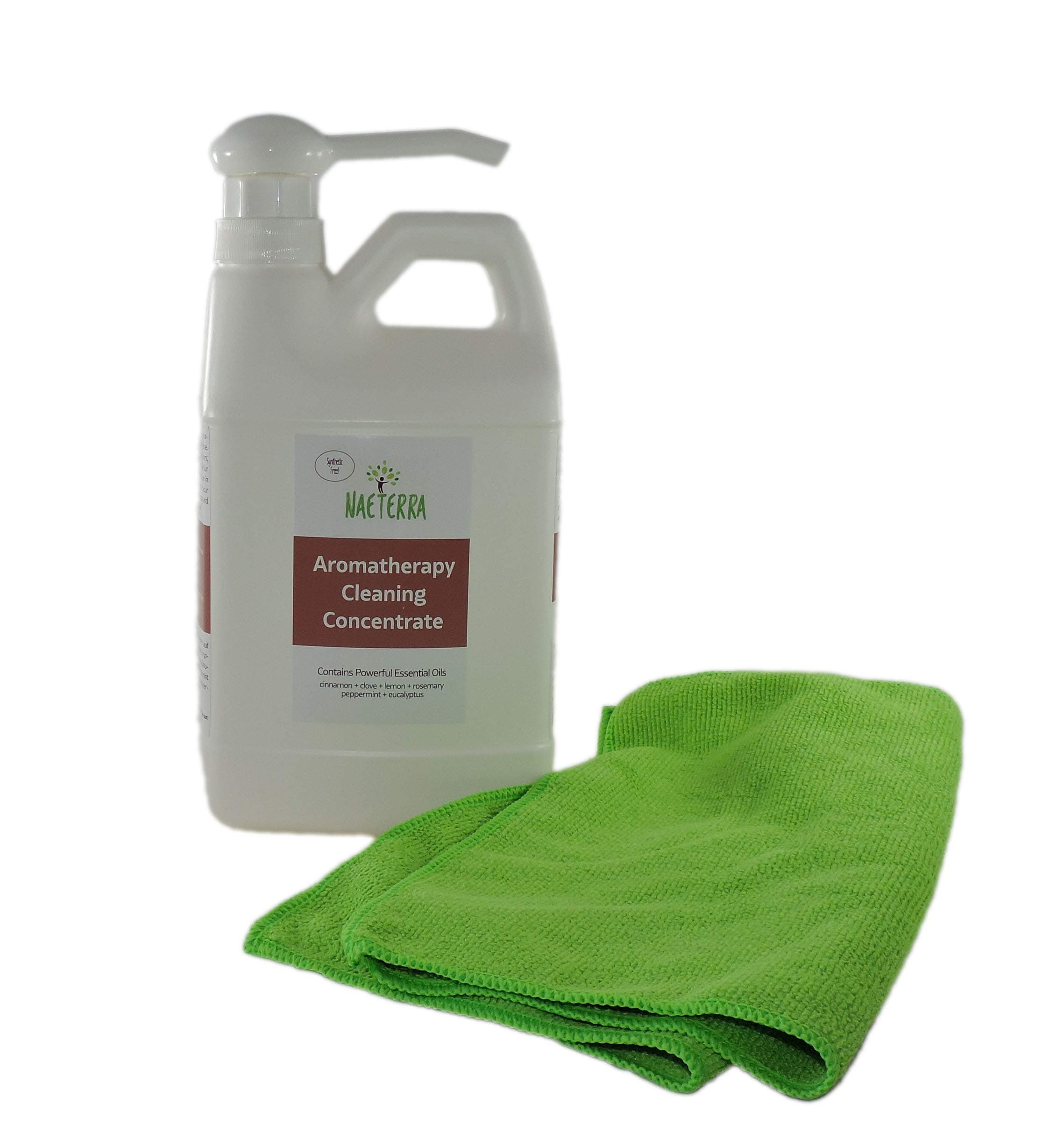 64 oz Naeterra Aromatherapy Household Cleaning Concentrate - Includes 1 Micro FIber Towel and Propellent spray free Dispenser